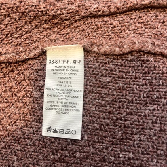 Garage Womens Knit Open Front Cardigan Size XS Pockets Long Sleeve Rose Brown - Picture 9 of 10